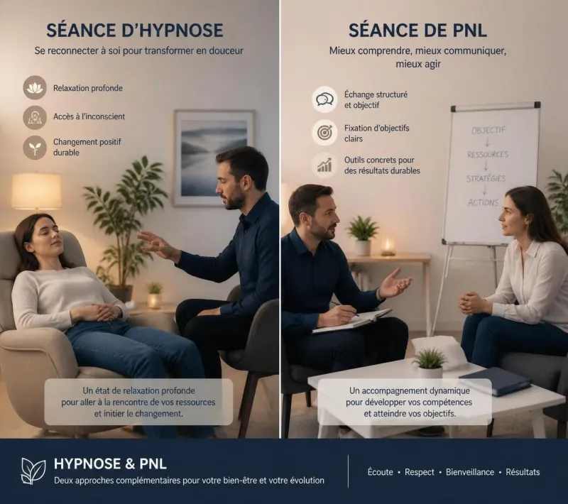 découvrez les différences et similitudes entre l'hypnose et la pnl, ainsi que leurs applications pratiques pour le développement personnel et professionnel.